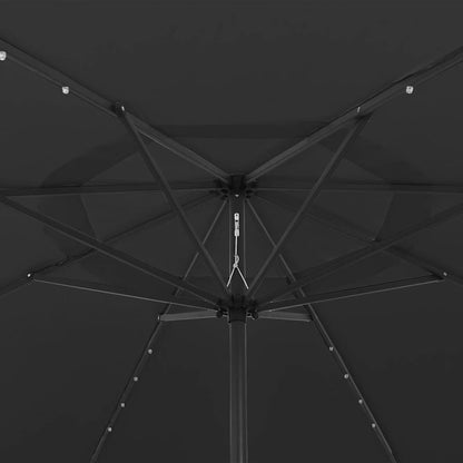 Ombrellone da Giardino con Luci LED 400 cm Nero