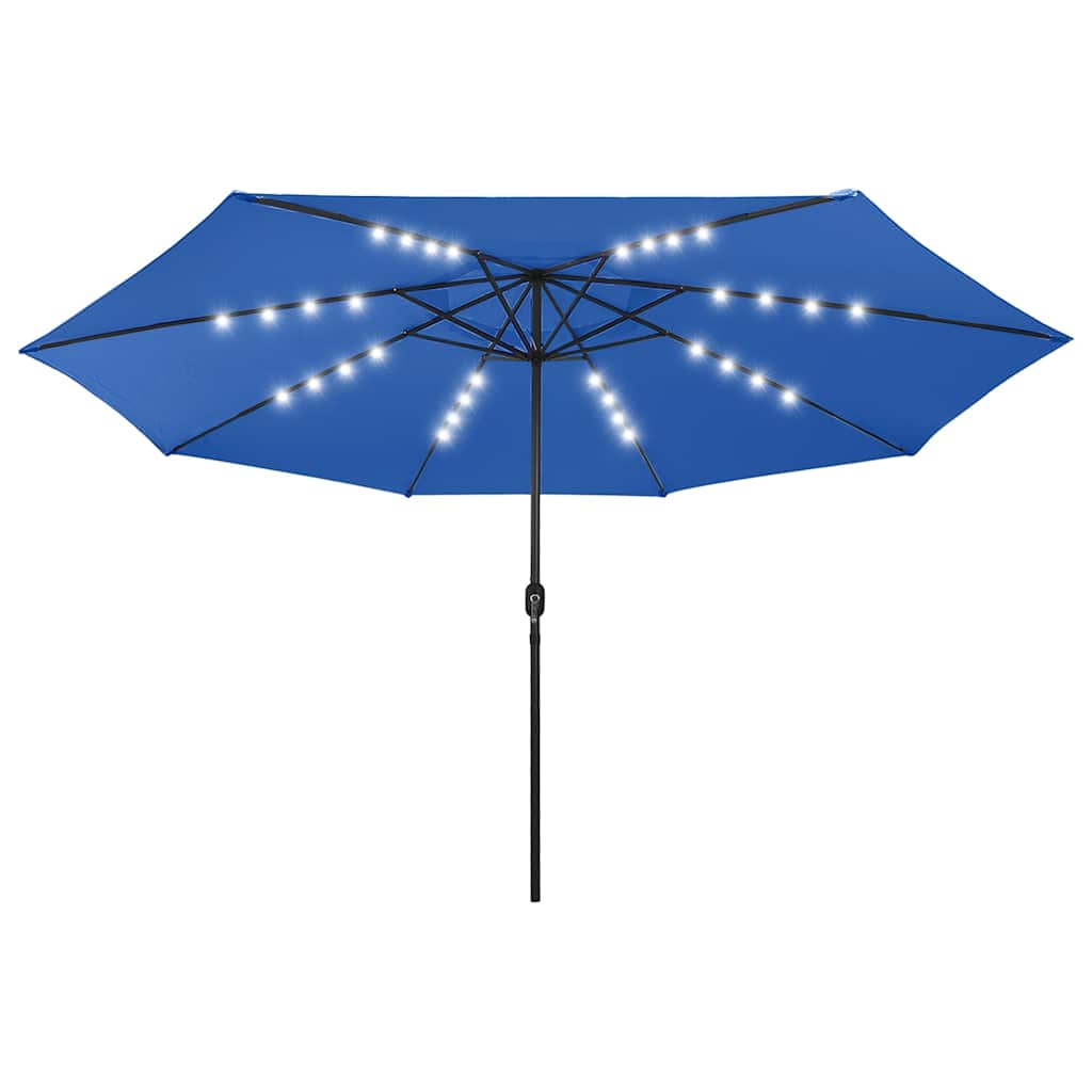 Ombrellone da Giardino con Luci LED 400 cm Azzurro