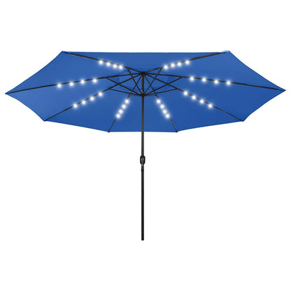 Ombrellone da Giardino con Luci LED 400 cm Azzurro