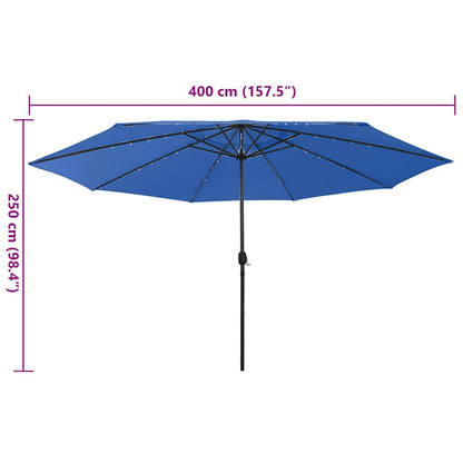 Ombrellone da Giardino con Luci LED 400 cm Azzurro | homemem39