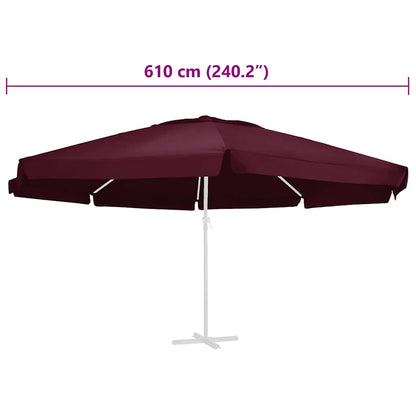 Telo di Ricambio per Ombrellone Rosso Bordò 610 cm | homemem39