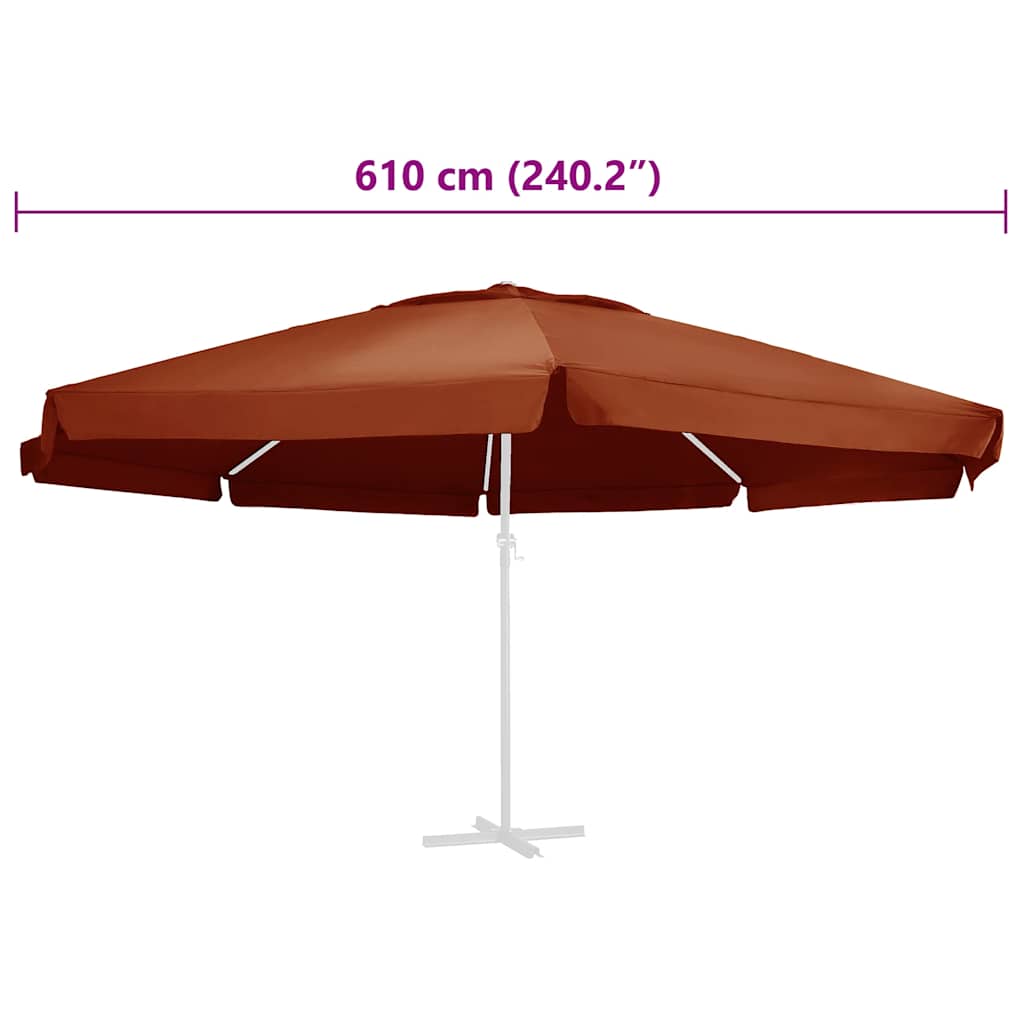 Telo di Ricambio per Ombrellone Terracotta 610 cm | homemem39