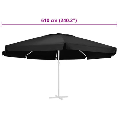 Telo di Ricambio per Ombrellone Nero 610 cm | homemem39