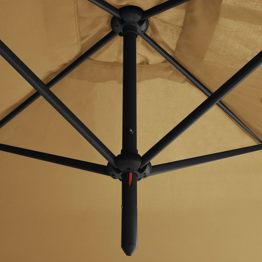 Ombrellone Doppio con Palo in Acciaio Tortora 600x300 cm | homemem39