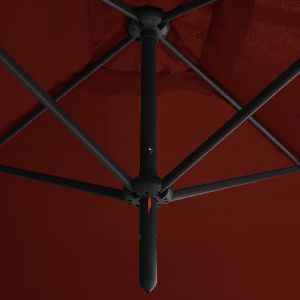 Ombrellone Doppio con Palo in Acciaio Terracotta 600x300 cm | homemem39