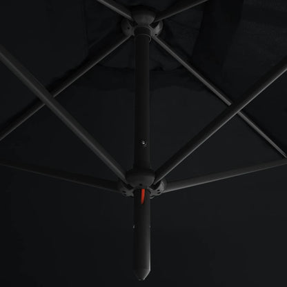 Ombrellone Doppio con Palo in Acciaio Nero 600x300 cm | homemem39