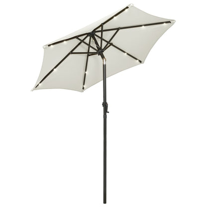 Ombrellone da Giardino con Luci LED Sabbia 200x211 cm Alluminio | homemem39