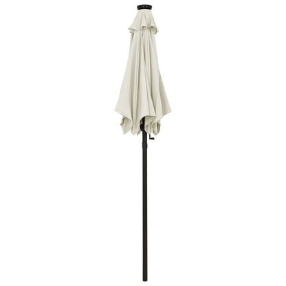 Ombrellone da Giardino con Luci LED Sabbia 200x211 cm Alluminio | homemem39