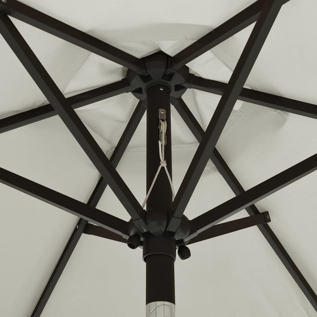 Ombrellone da Giardino con Luci LED Sabbia 200x211 cm Alluminio | homemem39
