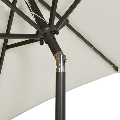 Ombrellone da Giardino con Luci LED Sabbia 200x211 cm Alluminio | homemem39