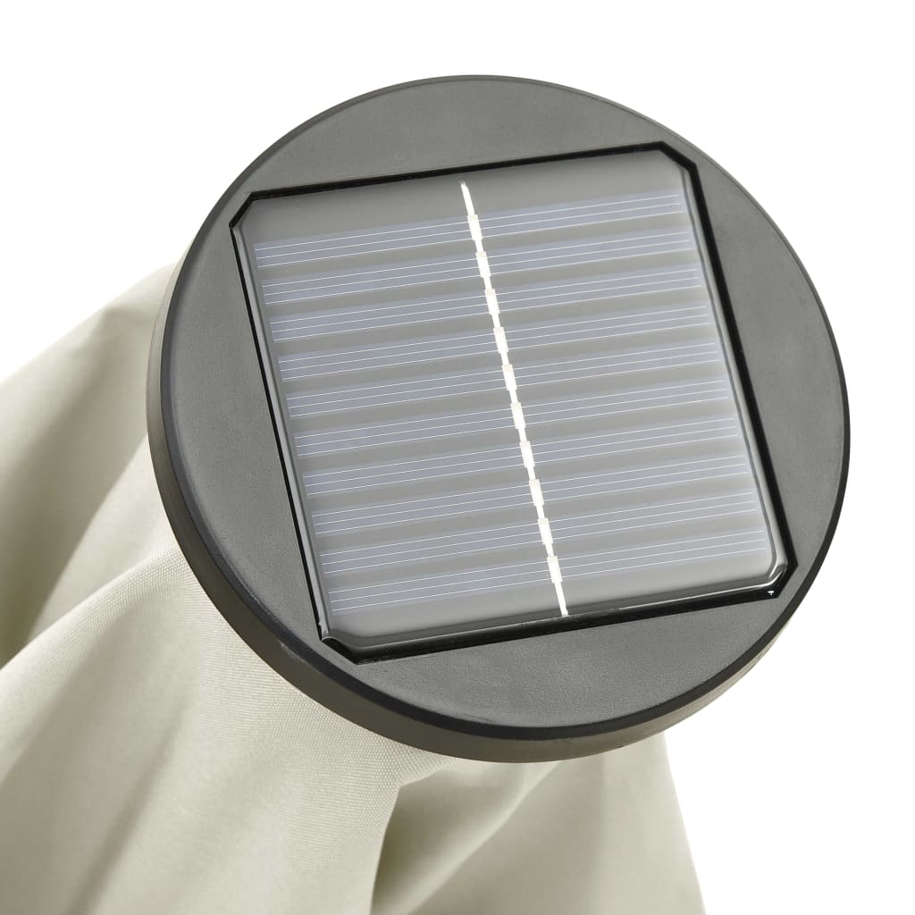 Ombrellone da Giardino con Luci LED Sabbia 200x211 cm Alluminio | homemem39