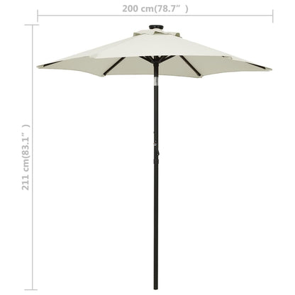 Ombrellone da Giardino con Luci LED Sabbia 200x211 cm Alluminio | homemem39