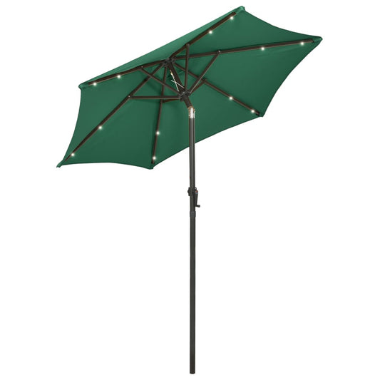 Ombrellone da Giardino con Luci LED Verde 200x211 cm Alluminio | homemem39