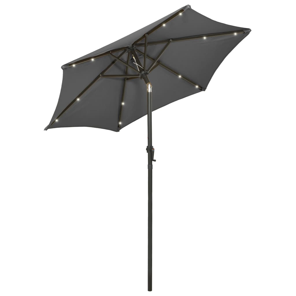 Ombrellone con Luci LED Antracite 200x211 cm in Alluminio | homemem39
