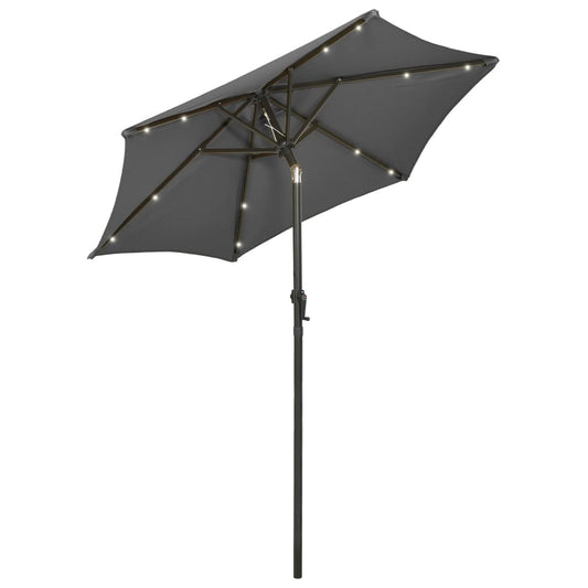 Ombrellone con Luci LED Antracite 200x211 cm in Alluminio | homemem39