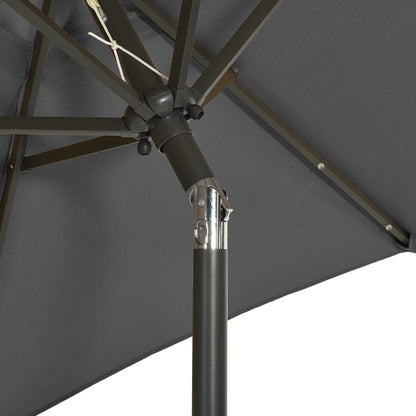 Ombrellone con Luci LED Antracite 200x211 cm in Alluminio | homemem39