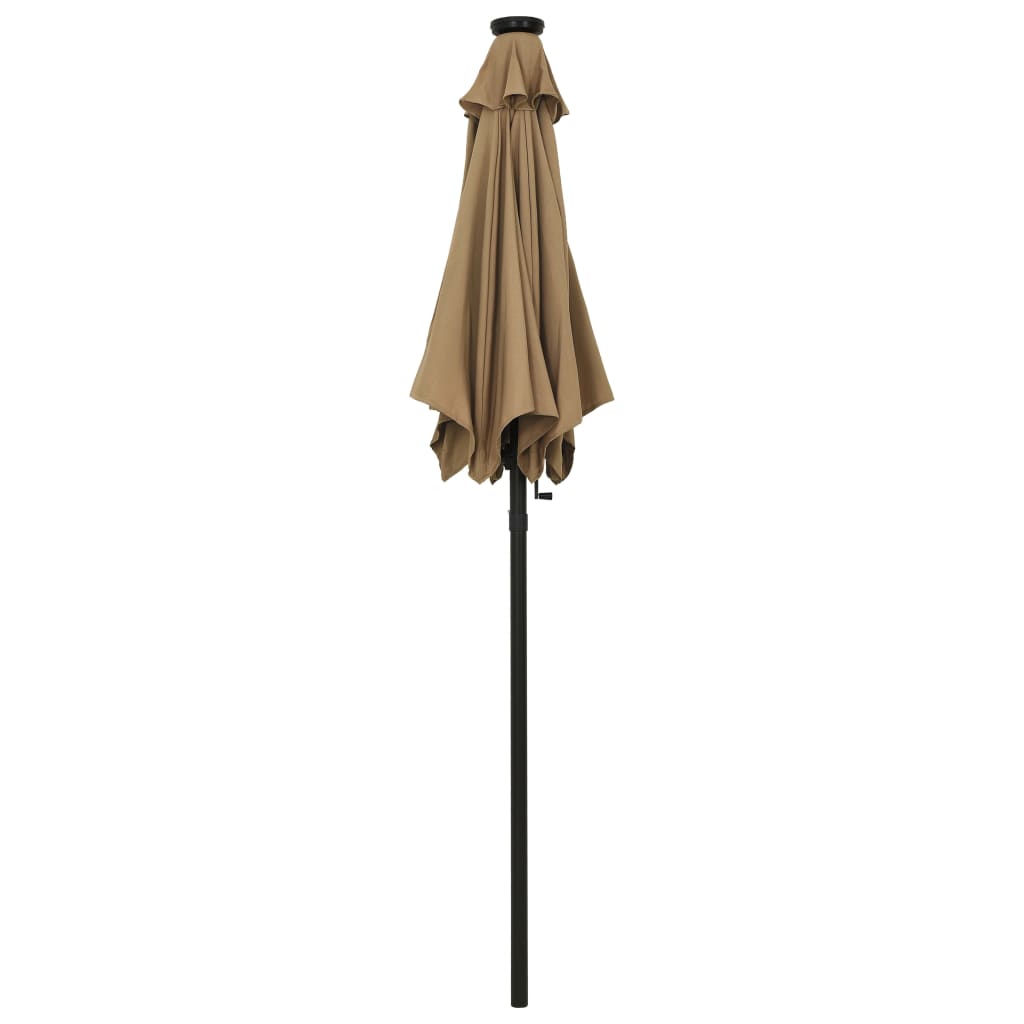 Ombrellone da Giardino con LED Tortora 200x211 cm in Alluminio | homemem39