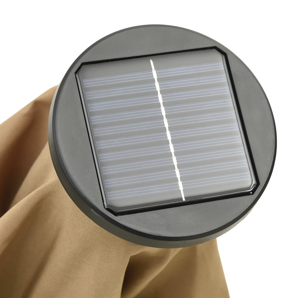 Ombrellone da Giardino con LED Tortora 200x211 cm in Alluminio | homemem39
