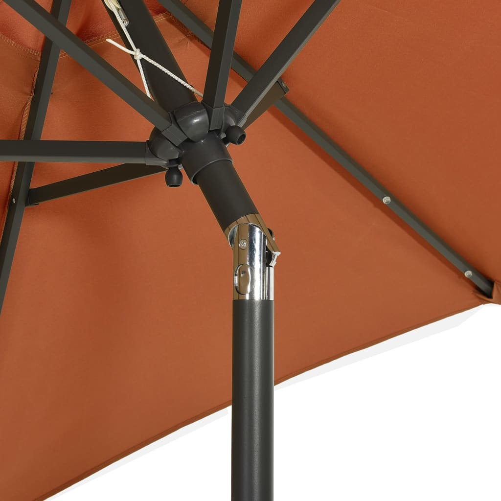 Ombrellone con Luci LED Terracotta 200x211 cm in Alluminio | homemem39