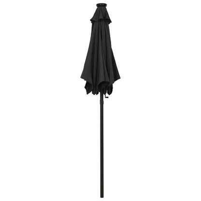 Ombrellone da Giardino con Luci LED Nero 200x211 cm Alluminio | homemem39