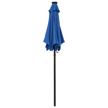 Ombrellone con Luci LED Azzurro 200x211 cm in Alluminio | homemem39