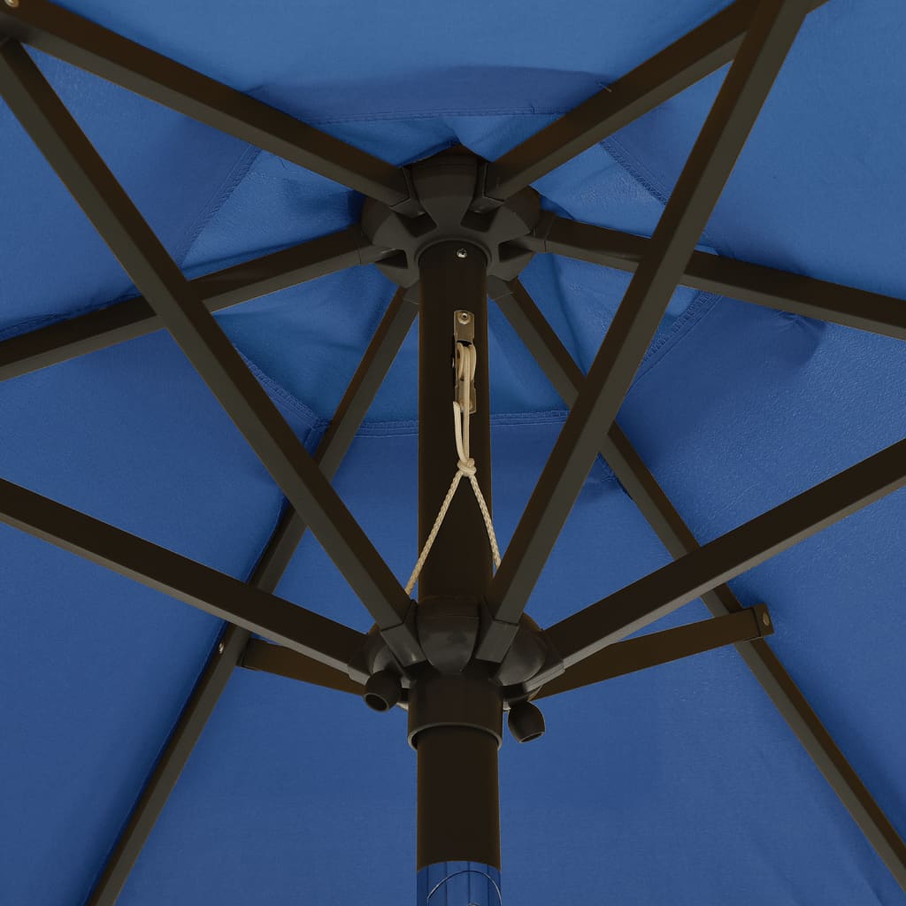 Ombrellone con Luci LED Azzurro 200x211 cm in Alluminio | homemem39