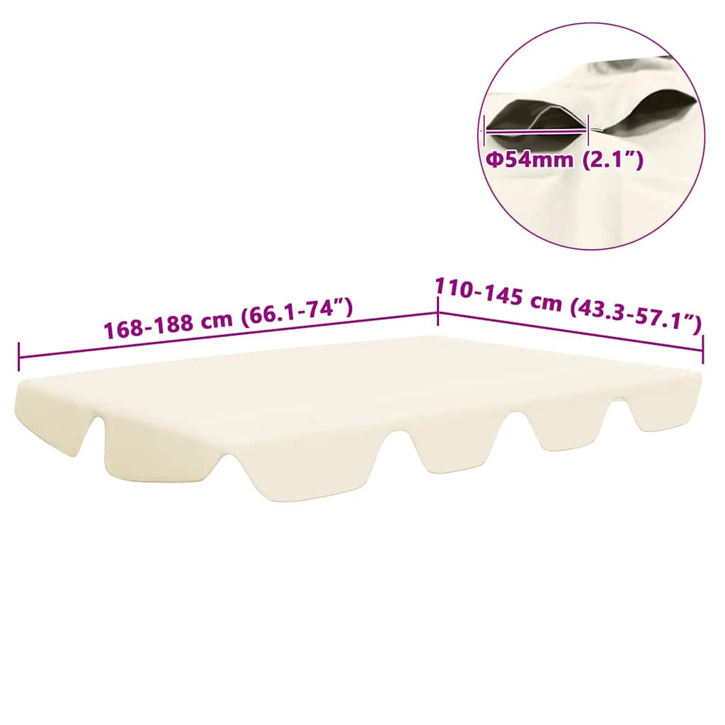 Baldacchino per Dondolo Giardino Crema 188/168x145/110 cm - homemem39