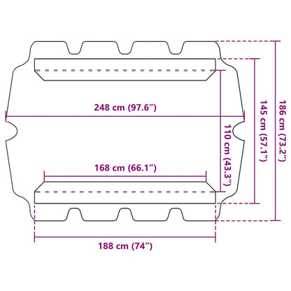 Baldacchino per Dondolo Giardino Antracite 188/168x145/110cm