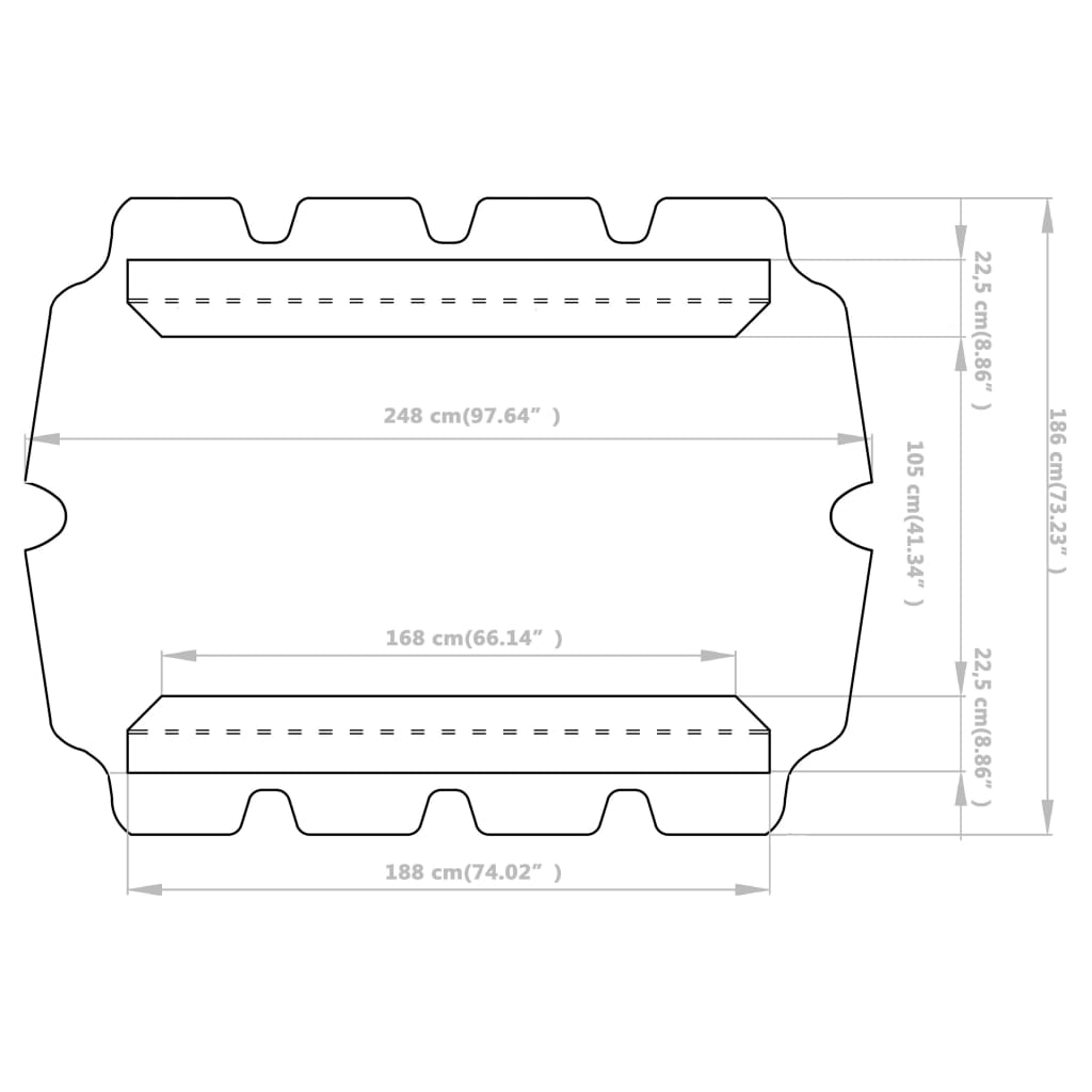 Baldacchino per Dondolo Giardino Tortora 188/168x145/110 cm