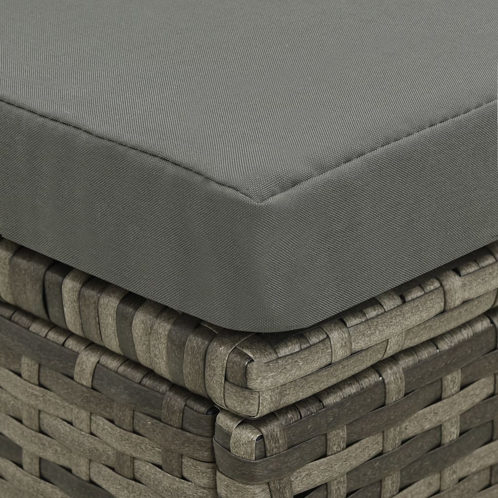 Set Divani da Giardino 4 pz con Cuscini in Polyrattan Grigio | homemem39