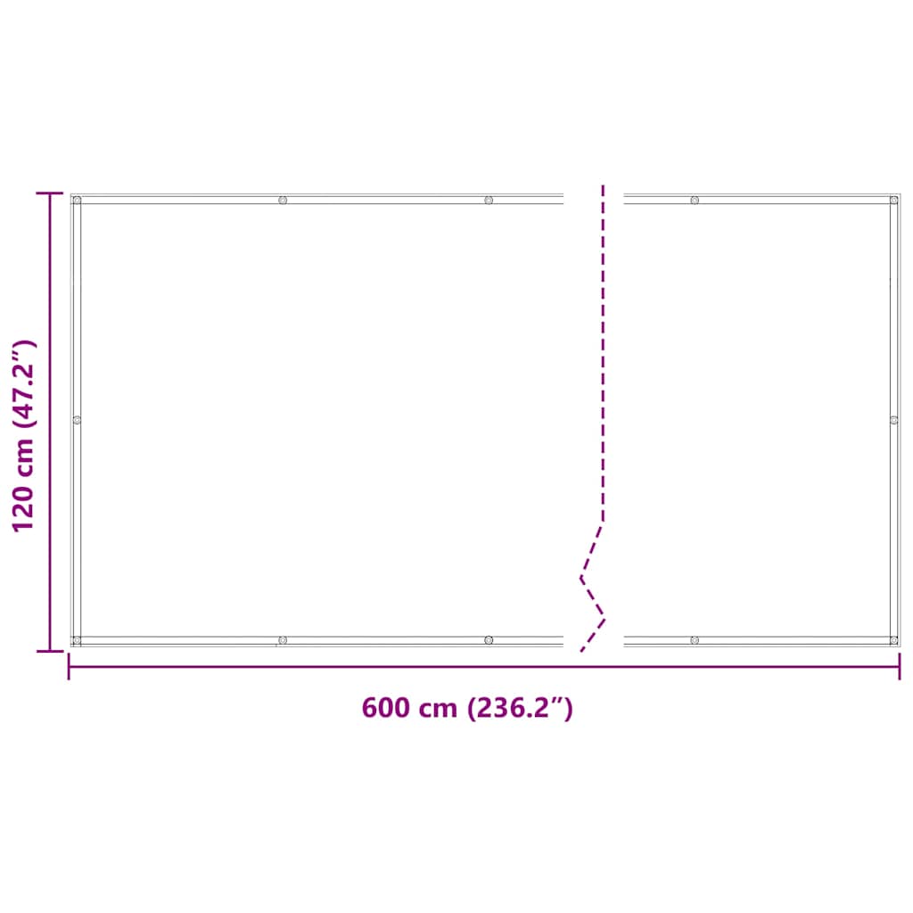 Paravento Balcone Antracite 120x600 cm Tessuto Oxford | homemem39
