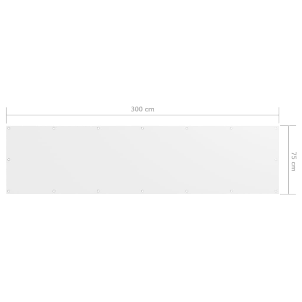 Paravento da Balcone Bianco 75x300 cm in Tessuto Oxford | homemem39
