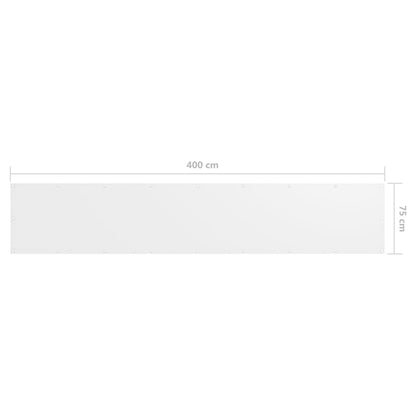 Paravento da Balcone Bianco 75x400 cm in Tessuto Oxford | homemem39