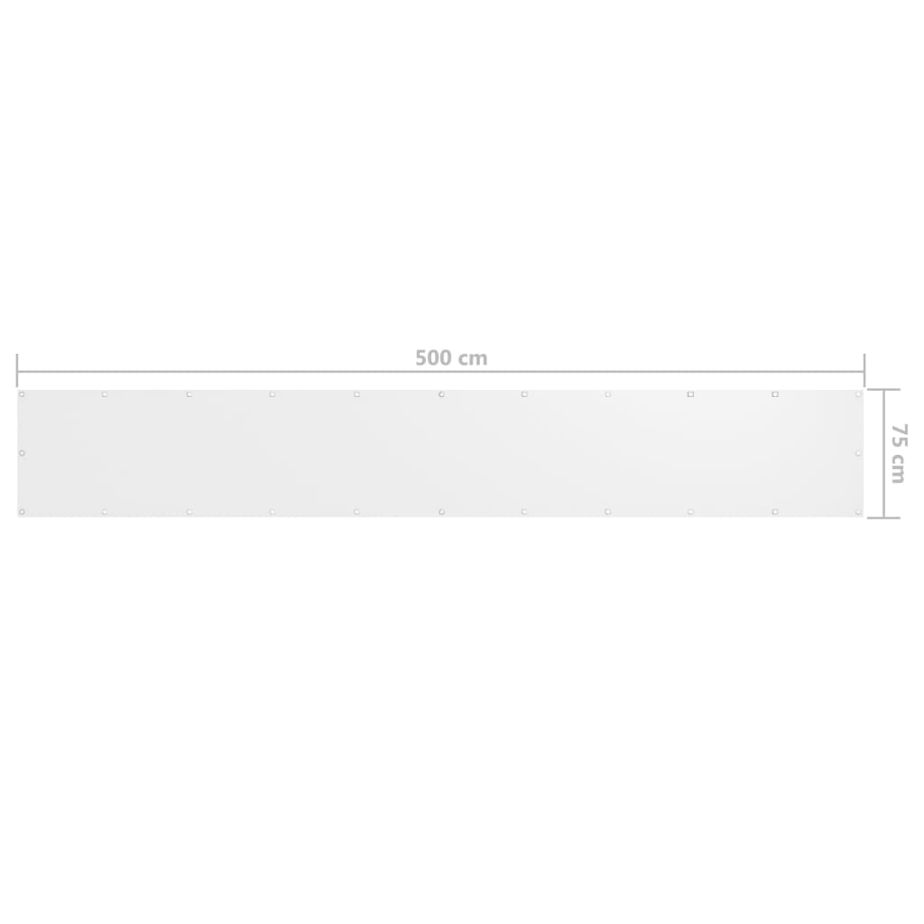Paravento Balcone Bianco 75x500 cm in Tessuto Oxford | homemem39