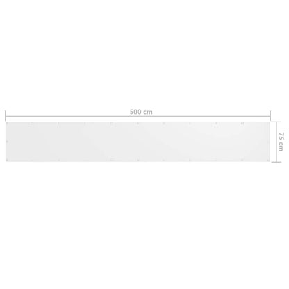 Paravento Balcone Bianco 75x500 cm in Tessuto Oxford