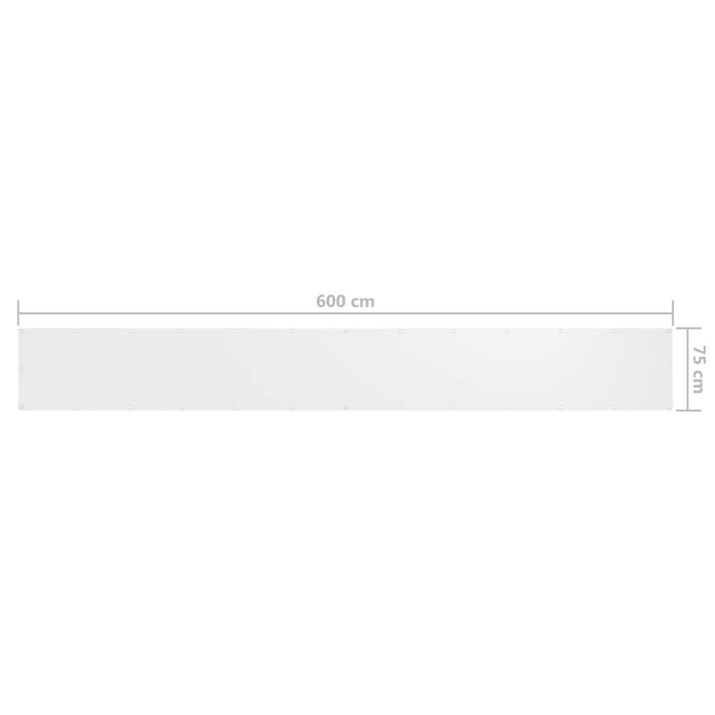 Paravento da Balcone Bianco 75x600 cm in Tessuto Oxford | homemem39
