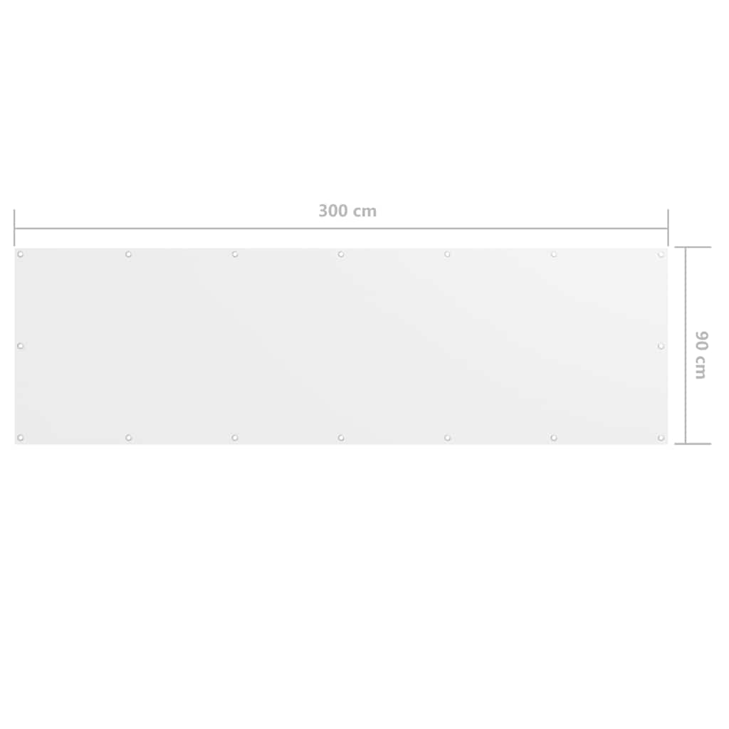 Paravento da Balcone Bianco 90x300 cm in Tessuto Oxford