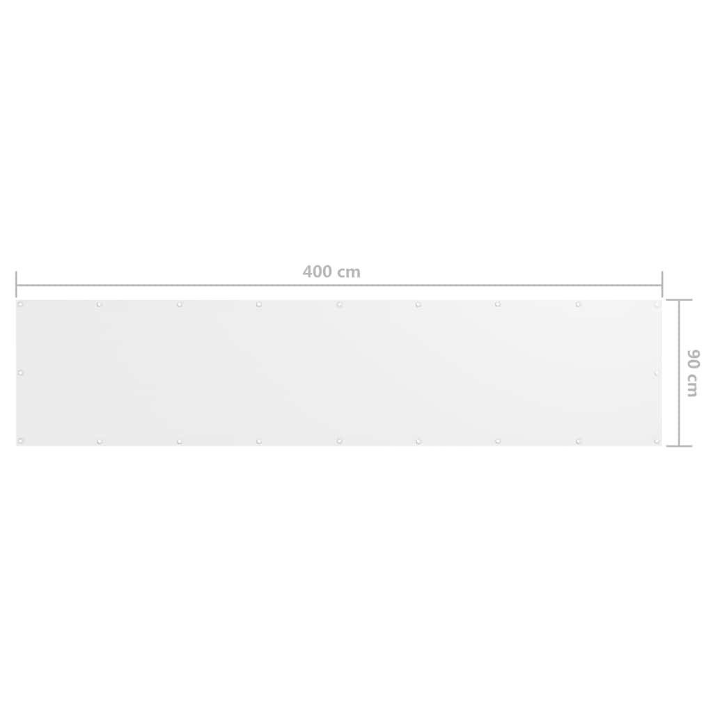 Paravento Balcone Bianco 90x400 cm in Tessuto Oxford | homemem39