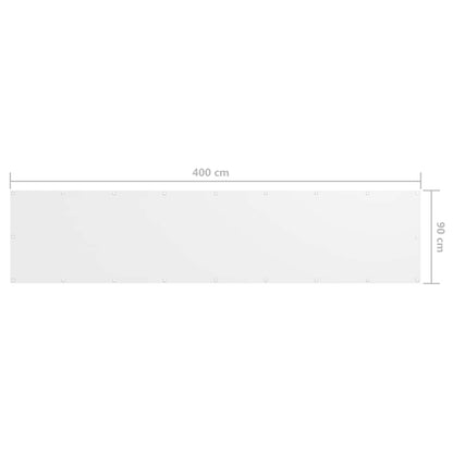 Paravento Balcone Bianco 90x400 cm in Tessuto Oxford
