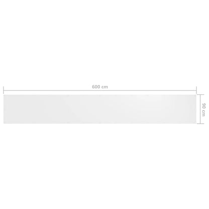 Paravento da Balcone Bianco 90x600 cm in Tessuto Oxford