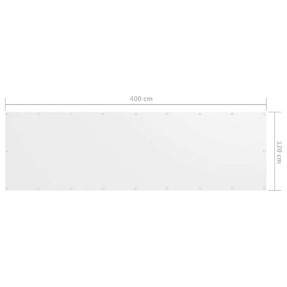 Paravento Balcone Bianco 120x400 cm Tessuto Oxford