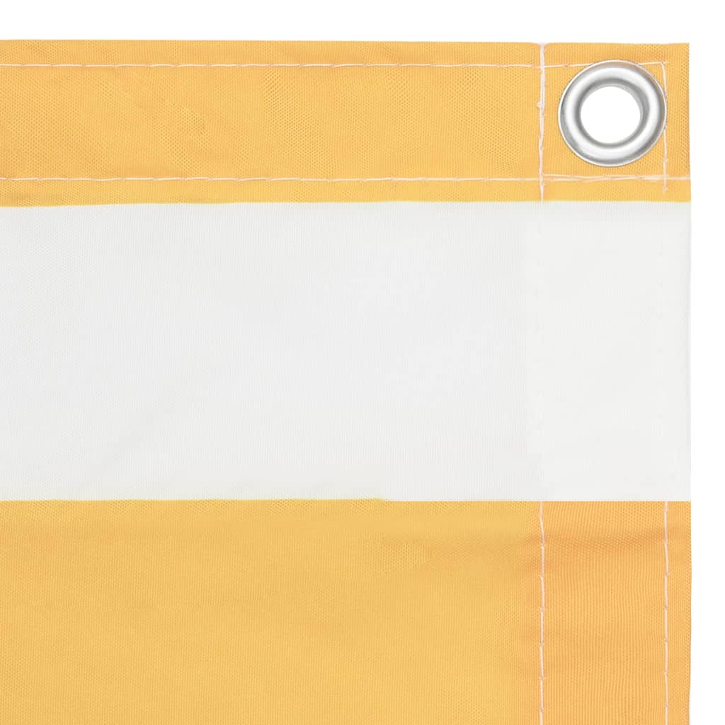 Paravento da Balcone Bianco e Giallo 75x300 cm Tessuto Oxford | homemem39