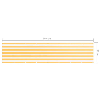 Paravento Balcone Bianco e Giallo 90x400 cm Tessuto Oxford | homemem39