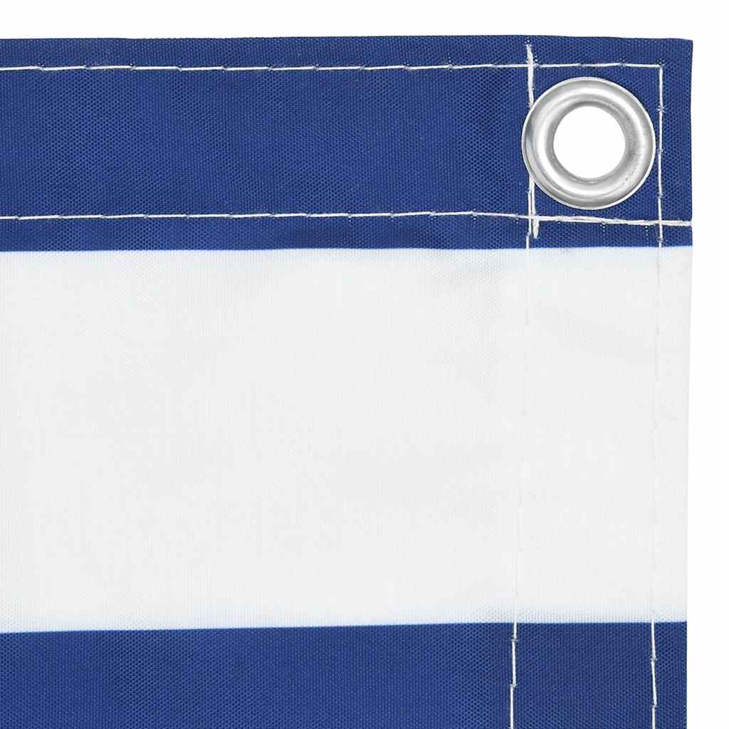 Paravento da Balcone Bianco e Blu 90x500 cm in Tessuto Oxford | homemem39