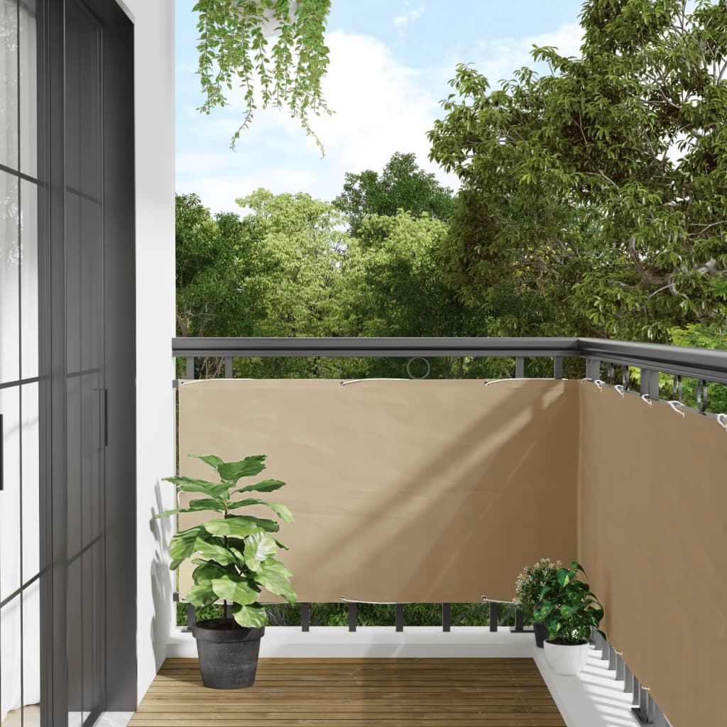Paravento Balcone Beige 75x500 cm in Tessuto Oxford | homemem39
