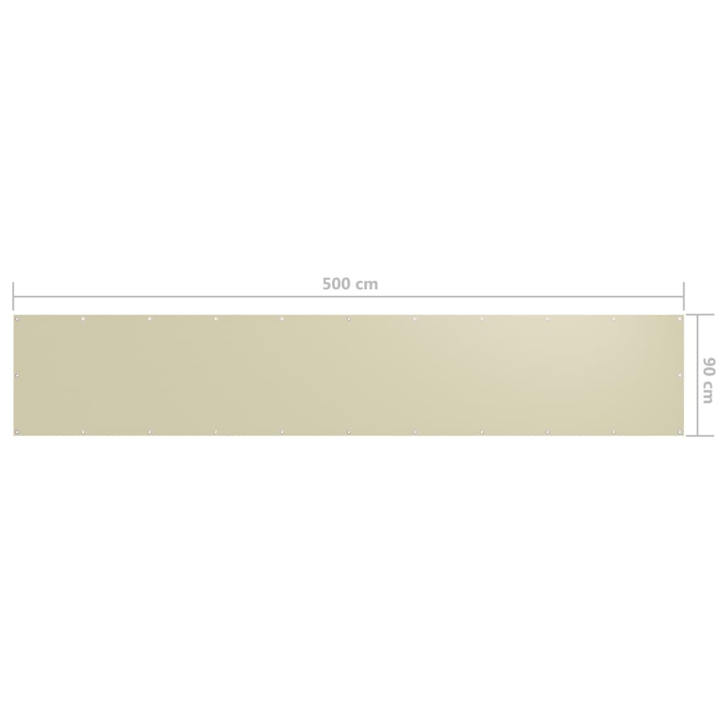 Paravento da Balcone Crema 90x500 cm Tessuto Oxford | homemem39