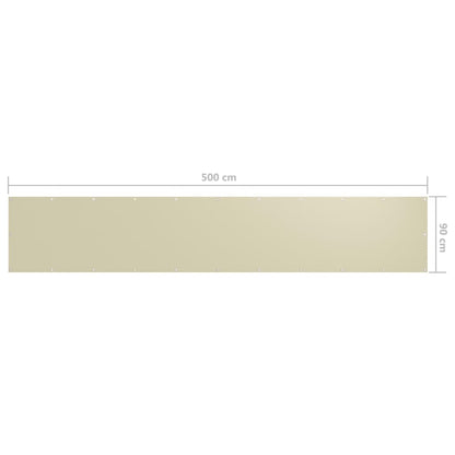 Paravento da Balcone Crema 90x500 cm Tessuto Oxford | homemem39