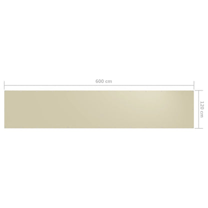 Paravento da Balcone Crema 120x600 cm Tessuto Oxford | homemem39