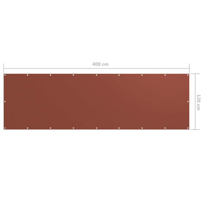 Paravento da Balcone Terracotta 120x400 cm Tessuto Oxford