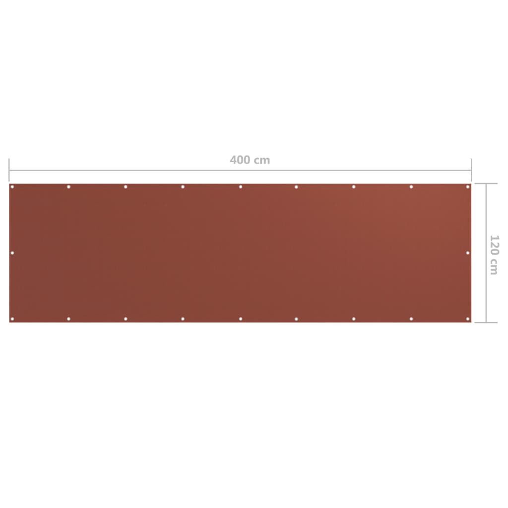 Paravento da Balcone Terracotta 120x400 cm Tessuto Oxford - homemem39